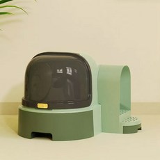 터널 동물 넓은 코너 쓰레기통 용품 액세서리 서랍 밀폐형 트레이 공간 고양이 쓰레기통 변기 애완, 53 60 43CM, green, 1개