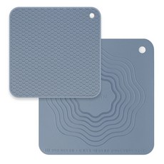 인덕션 보호 매트 국산 실리콘 보호 패드 사각 중형+대형 세트, 다크블루 (중형1P+대형1P)