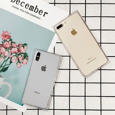심플 사각 투명 컬러 젤리 케이스 투명 사각lagom+確幸+ 34B418+아이수트, 본상품선택