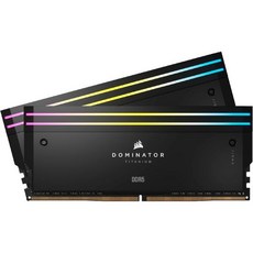 Corsair코르세어 도미네이터 티타늄 RGB DDR5 램 64GB 2x32GB 6400MHz CL32 인텔 XMP iCue 호환 컴퓨터 메모리 화이트 CMP64GX5M2B64, 96GB (2x48GB)_Black