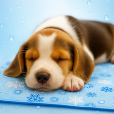 [Dreambase] 강아지 고양이 시원한 쿨매트 눈꽃패턴 전기없이 실내차량겸용 여름 반려동물 필수템, 블루, 1개