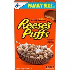 [미국 직배송]제네럴밀스 리세스 퍼프 시리얼 General Mills Reese's Puffs Cereal, 558g, 1개