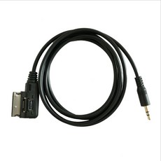 AUX 어댑터 3.5mm AMI MDI MMI CAR Bluetooth 호환 보조 케이블 어댑터 CR을 핸드폰에 연결합니다., 검은색