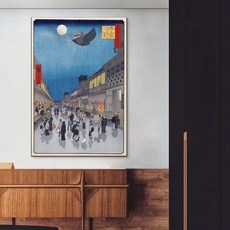 지브리 토토로 패브릭 포스터 귀여운 방꾸미기 그림 스튜디오 호쿠사이 일본 아트 거실 벽, 27.40x56cm - 빨간