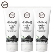 해피바스 대나무숯 흡착 클렌징 폼, 200g, 3개