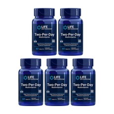 Life Extension 투퍼데이 Two Per Day 멀티 종합 비타민 60 타블렛, 60정, 5개