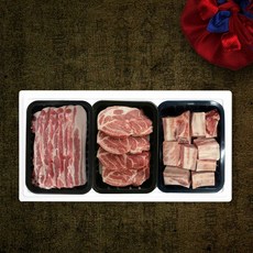 [국내산 한돈선물세트] 국내산 한돈 VIP 1호 1.8kg (삼겹살600g+목살600g+찜갈비600g), 1개
