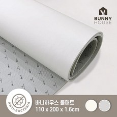 바니하우스 PVC 항균 롤매트 110x200x1.6cm, 크림