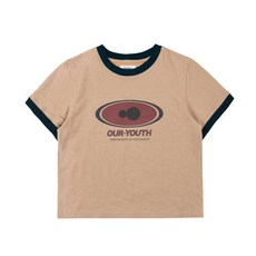 AEAE 에이이에이이 OVAL SYMBOL LOGO T-SHIRTS 반팔 티셔츠 - 베이지 매장정품 121143 - aeae모자