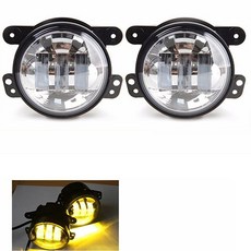 1 쌍 30 w 4 인치 라운드 led 안개 조명 6000 k 자동 led 지프 랭글러에 대 한 통과 램프를 운전 jk lj tj, 03 chrome gold light