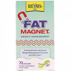 네츄럴 발란스 Natural Balance Fat Magnet 체중 관리 식물성 캡슐 72정, 단일상품