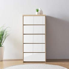 [소티디자인] 문라이트 5단 서랍장 600, 문라이트 5단 600 - 하이그로시
