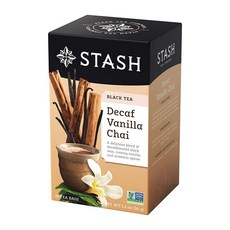 Stash 스태쉬 블랙티 디카페인 바닐라 차이 18티백 Decaf Vanilla Chai 18 Tea Bags, 1개