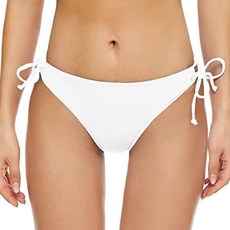숏 보드 반바지 남성 여성 빈티지 프린트 낮은 허리 브라질 비키니 하의 수영복 브리프 수영바지 롱, Medium, White