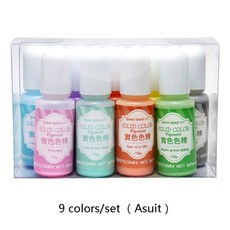 9 Pcs 솔리드 컬러 에폭시 수지 염료 에폭시 UV 색소 안료 DIY 수제 공예 미술 세트 보석 만들기 필러|보석 도구 & 장비|