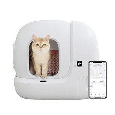 고양이화장실 배변 모래 토일렛 매트 대용량 스마트 고양이 배변 상자 자동 자기 청소 화장실 폐쇄 로봇 지, 1개