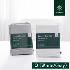 지누스 텐셀 방수 토퍼 커버 SS (화이트/그레이) 상품 이미지