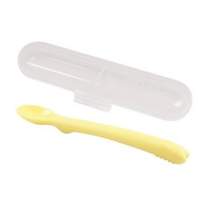 모니 초기용 치발기 실리콘 이유식 스푼 1단계, 1개, 스푼+케이스, 허니레몬