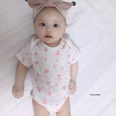 쏭스베이비 삼각 반팔슈트(핑크)