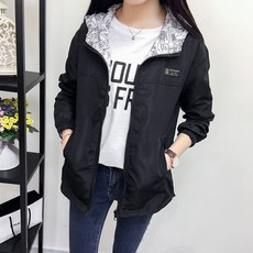 양면착용 캐주얼 바람막이 여성 점퍼 슬림핏 데일리