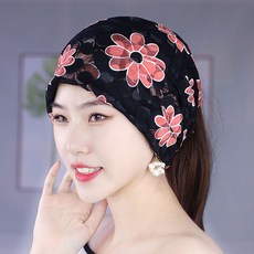케이디 trading 레이스 멀티 스타일리쉬 블 플라워 스프링 배기 피부 친화 넥워머 묶음머리 에어컨