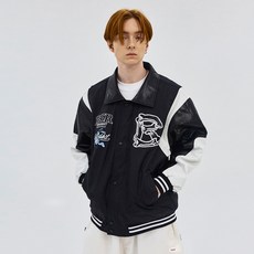 비에스래빗 2324 BSRABBIT BSR VARSITY JACKET BLACK 스노우 보드복 자켓