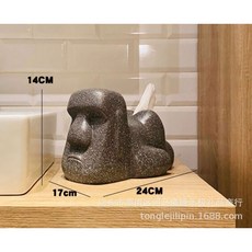 모아이킁 모아이석상휴지 모아이휴지케이스, 1개, 블랙