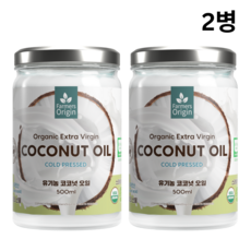 유기농 파머스오리진 엑스트라버진 코코넛오일, 2개, 500ml