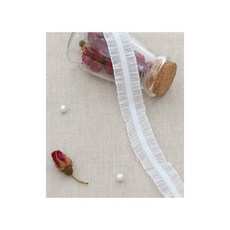 더블오간자고무줄레이스_20mm 화이트/2마/소매 어깨단, 화이트, 1개