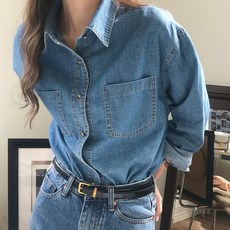여성용 메이드제이 브로드 데님 셔츠 SH9737