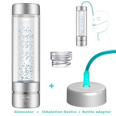 H2Life-7 세대 수소수 생성기 병 듀퐁 SPE + PEM 듀얼 챔버 메이커 로나이저 컵 + H2 흡입 장치, 1개, Silver with Inhale