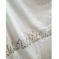 피치1000 대폭 20수 광목 들꽃 자수원단 2줄 워싱원단 바란스 패치 이불 커텐, 광목색, 1개