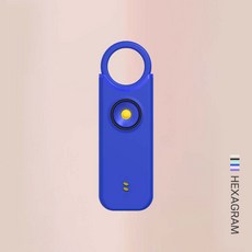헥사그램 호신용경보기 LED 충격감지 휴대용 알림 경보기, 1개, 블루