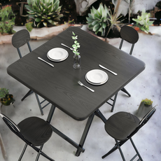 데이킨 접이식 테이블 식탁 사각테이블, 블랙