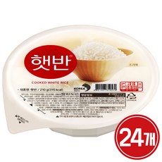  햇반 백미밥 210g 중간공기, 24개 