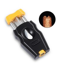 금속 V 컷 시가 커터 나이프 새로운 담배 펀치 커팅 포켓 날카로운 액세서리, Yellow, 1개
