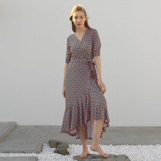 립밤 Lipbbam 바이립밤 크레오라 비비안느 3/4 슬리브 프릴 랩원피스 LDM42OZ01