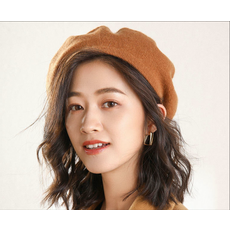 고급 캐시미어 베레모 양모 칼라 비니 1+1