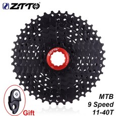 자전거 부품 정비 프리휠 스프라켓ztto 9 속도 카세트 11-40 t 와이드 비율 freewheel 산악 자전거 mtb 자전거 카세트 플라이휠 스프로킷 호환 선레이스, 9s 11-40t 풀 블랙