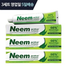 인도 님 치약 200g Neem active 98% toothpaste 천연허브치약 세트, 3개