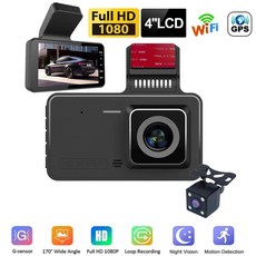 자동차 DVR 와이파이 풀 HD 1080P 대시 캠 자동차 카메라 운전 비디오 녹음기 야간 투시경 자동 블랙박스 자동차 액세서리 GPS, 11)DVR And Rear Camera 32G
