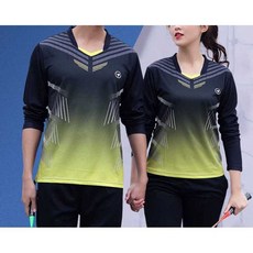 탁구복 긴팔 상의 유니폼 티셔츠 여성 남성 배드민턴 스포츠