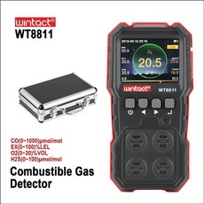 WINTACT 복합 가스 모니터 멀티 충전식 4 in 1 디지털 가연성 O2 H2S CO 가스 센서 진동 경보 감지기 가스 분석기, 중국, WT8811-WINTACT