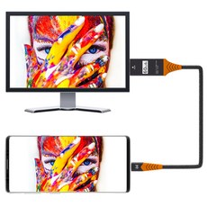 로랜텍 미러링케이블 넷플릭스 C to HDMI MHL 스마트폰 TV연결, 2m, 1개