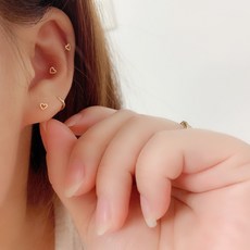 14k천연장미산호귀걸이