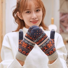 여성 INS 큐트 기모 융 보온 터치스크린 여제 승차 학생 다섯 손가락 라이딩 가을 계절