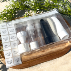 생활체크인 여행용 화장품 소분용기 파우치 8종 세트 로션 실리콘 공병, 1세트, 혼합색상