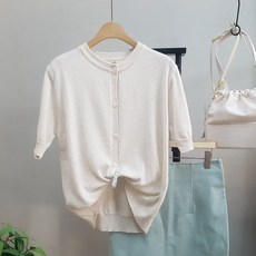 린넨반팔가디건