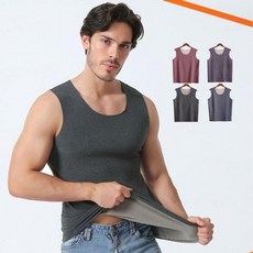 민소매 겨울나시 남자 티셔츠 기모 내복 런닝 웨어 롱 jus*74858ce, 네이비_L, 1개
