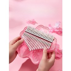 투명칼림바 캠핑 엄지 어쿠스틱 악기 힐링 휴대용 칼림바 피아노 집순이, 02. 사쿠라 페인팅 17음, 1개